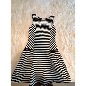 Agaci Black & White Stripe Dress Jumper - Size Small